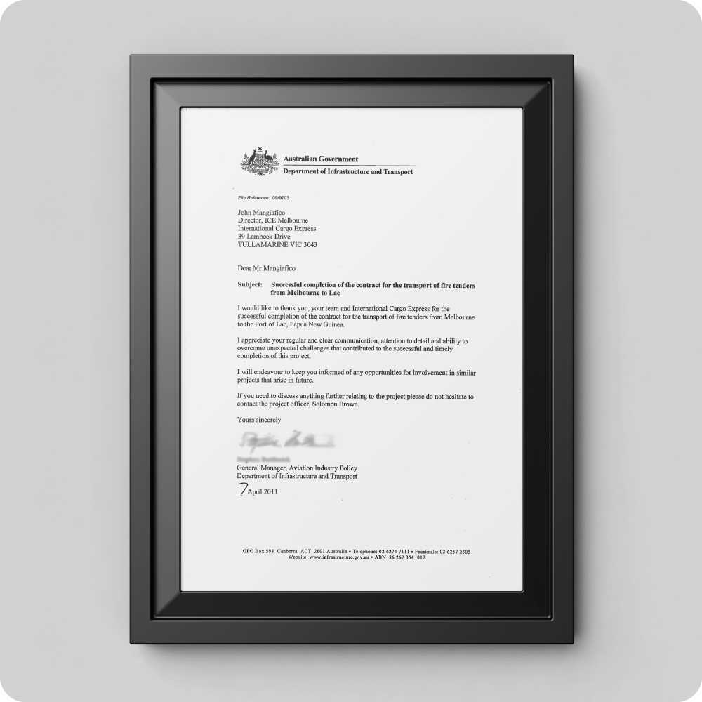thank you letter AUS Gov